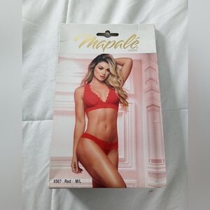 Women's Red Lace Lingerie Set